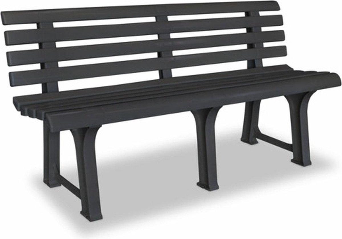 vidaXL Gartenbank 145,5 cm Kunststoff Anthrazit dunkelgraue