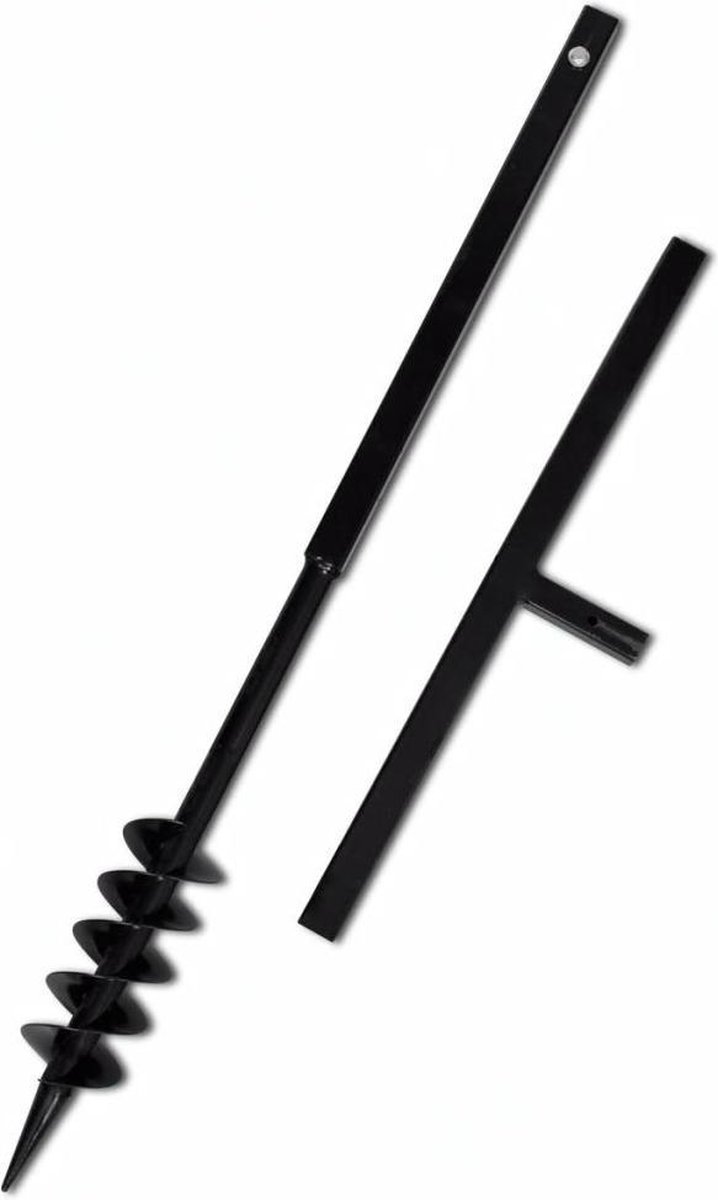 Bohrer mit Griff, 80 mm, Doppelspirale, Stahl, Schwarz