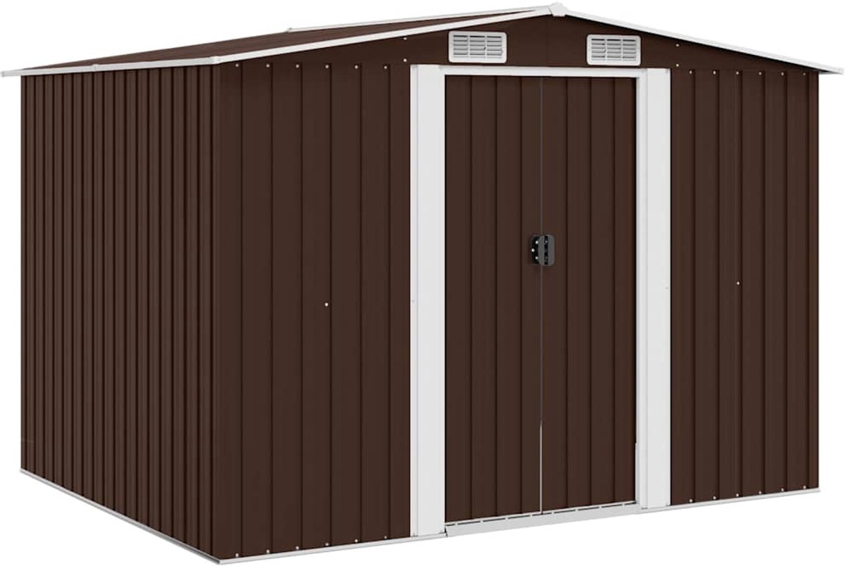 vidaXL Geräteschuppen Braun 257x205x178 cm Stahl