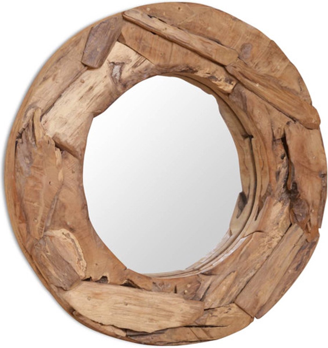 Vidaxl Dekorativer Spiegel, Teakholz, 60 cm, Rund