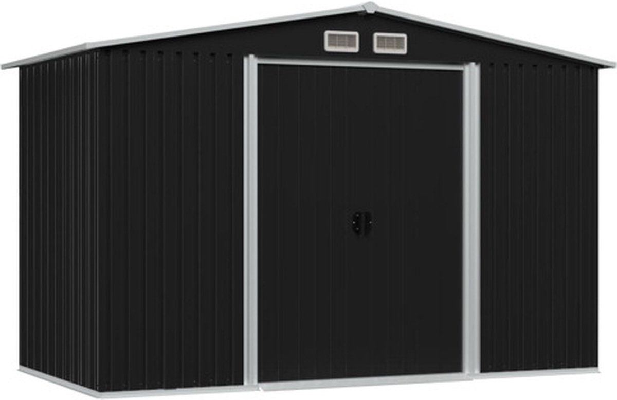 vidaXL Geräteschuppen Anthrazit Stahl 257x205x178 cm dunkelgraue