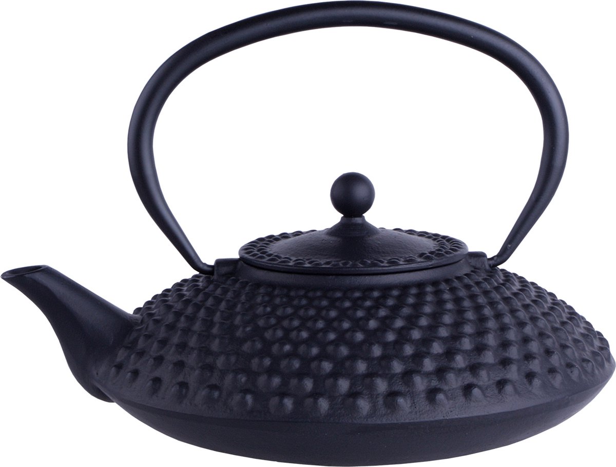 Gusseiserne Teekanne 1,25L mit Infuser und Sieb zum Aufbrühen von Tee und Kräutern