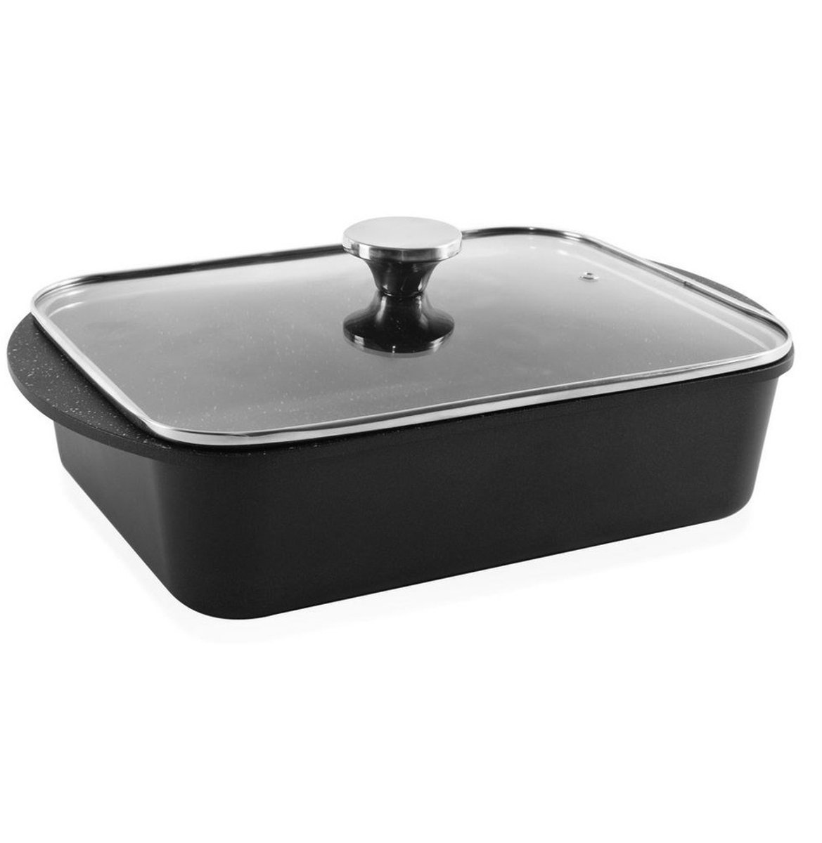 Granit-Bräter mit rechteckigem Deckel GRANDE 4,4 l, 35x22,5 cm