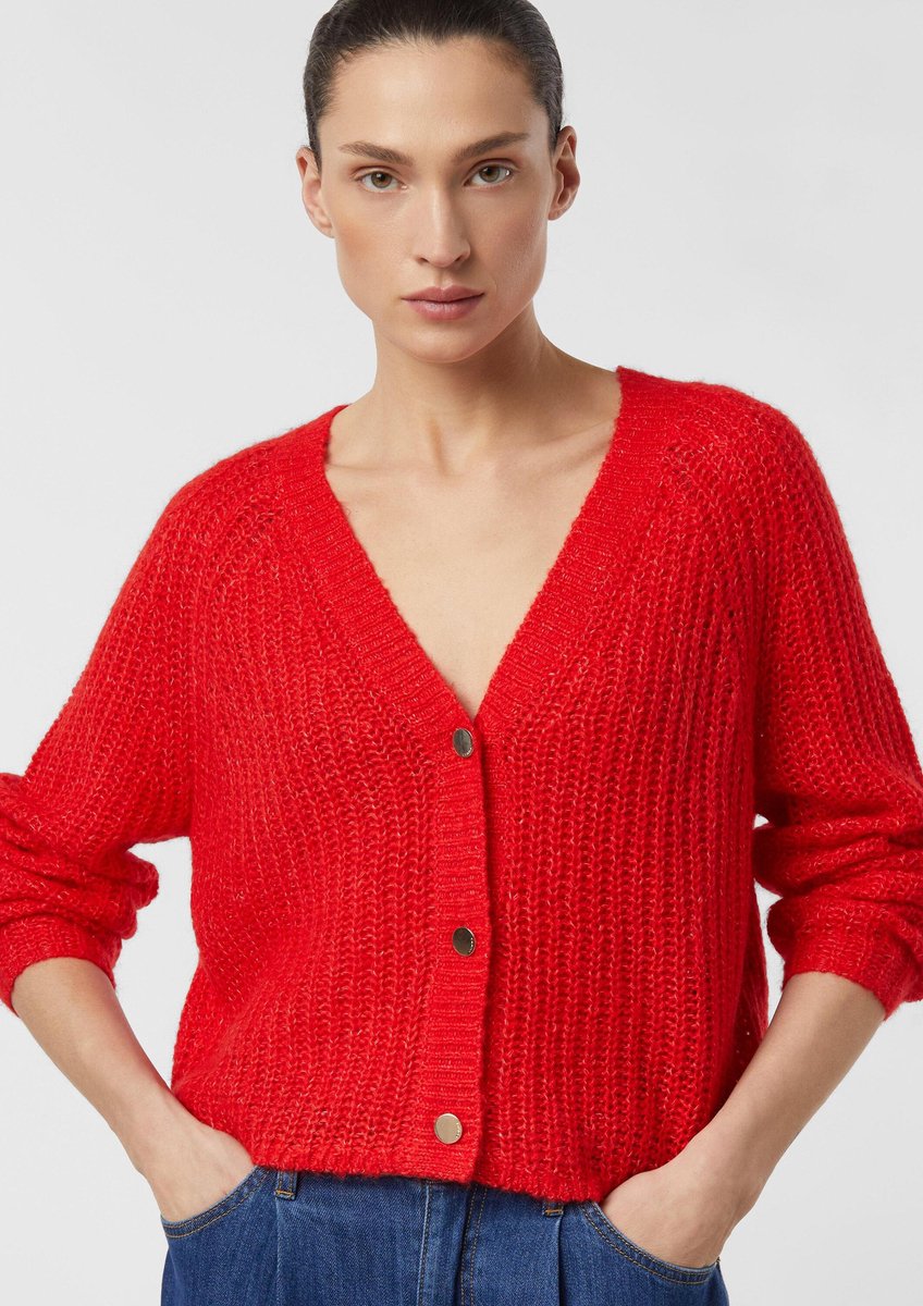 Wende-V-Ausschnitt lässiger Cardigan Damen COMMA