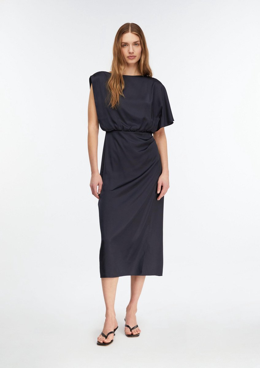 Midikleid aus Satin mit Fallenden Schultern Damen COMMA