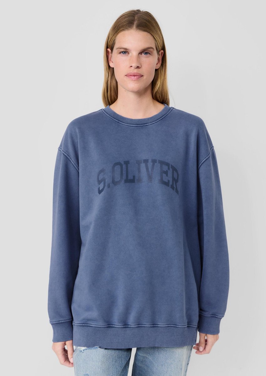 Sweatshirt Garment Dye mit Logo Damen s.Oliver