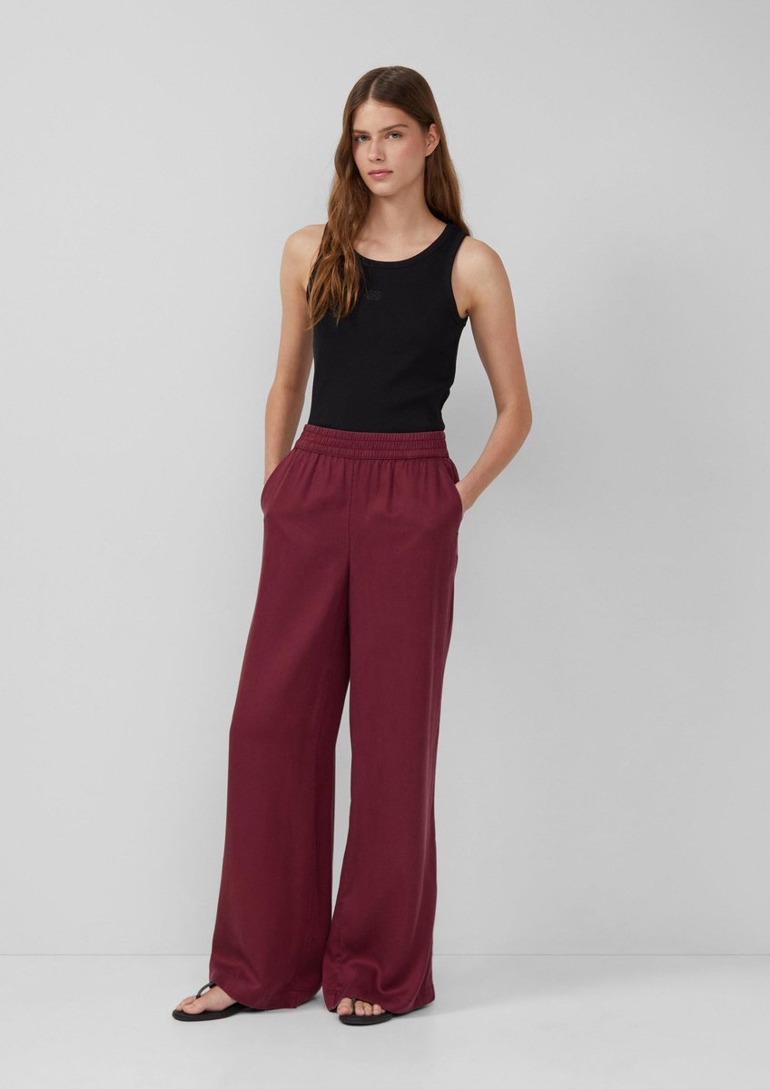 Relaxed Fit Twill Hose mit weitem Bein für Damen s.Oliver