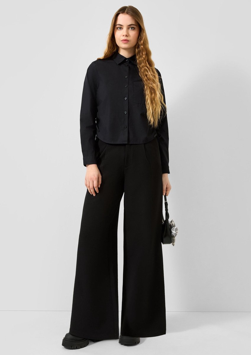 Hose im Wide-Leg-Style mit asymmetrischem Taillendetail für Damen QS