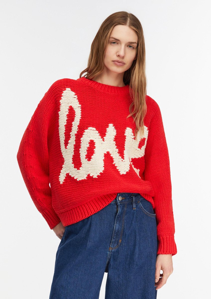 Pull Rundhals mit originellem Intarsienmuster Damen COMMA