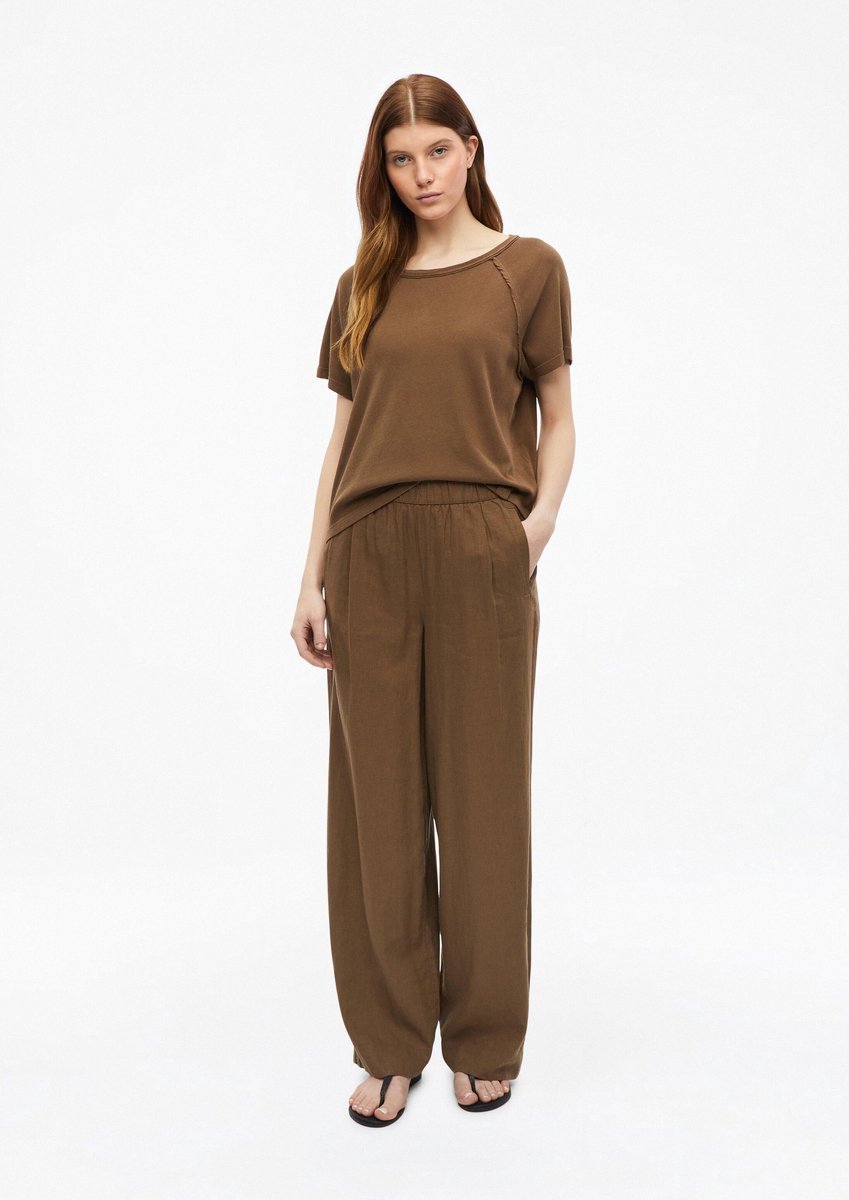 Hose aus Mischleinen mit Falten und hoher Taille für Damen s.Oliver