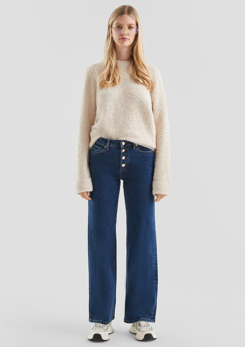 Hochtaillierte Lockere Jeans mit weiter Beinform Damen QS Catie