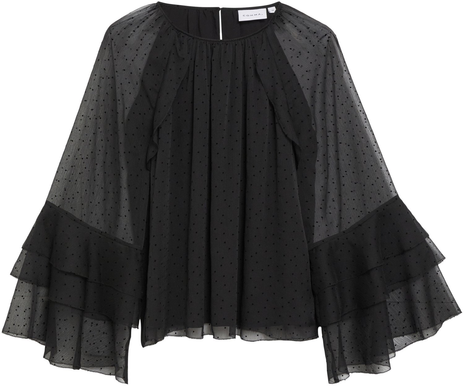 Damenbluse aus Chiffon mit Mini-Punkten COMMA