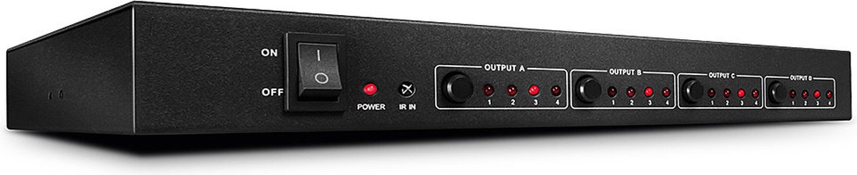 Lindy 4 x 4 HDMI Matrix Switch 4 K con Mando a Distancia IR