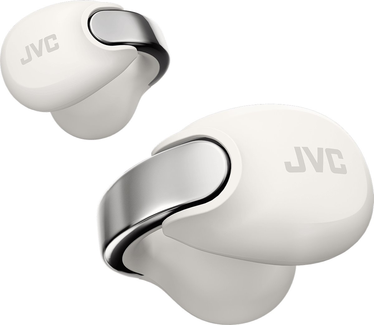 JVC Open Ear Nearphone True Wireless - Taille Unique - Blanc, Idéal pour la course et l'entraînement