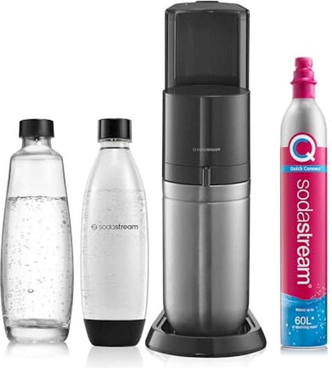 Kolsyrat vatten-beredare SodaStream Duo Black + 2 flaskor