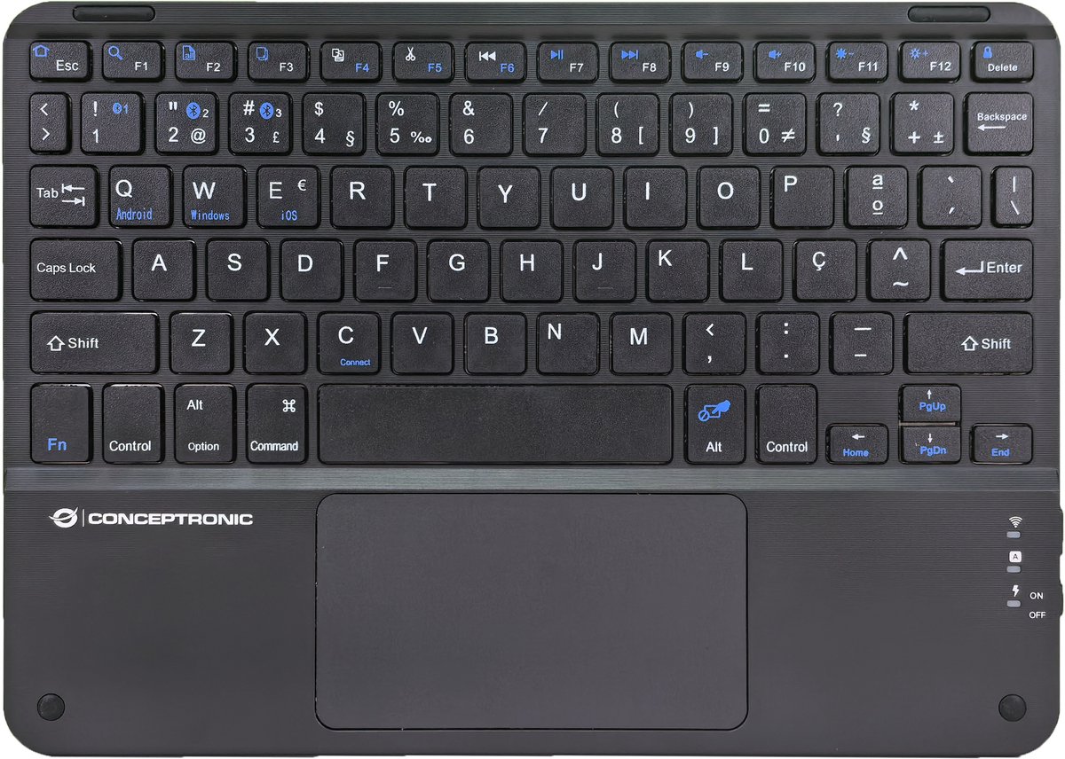 Conceptronic - keyboard - 10-inch - with touchpad - QWERTY - Portuguese - black Input Device - Tastatur - Portugisisk - Sort