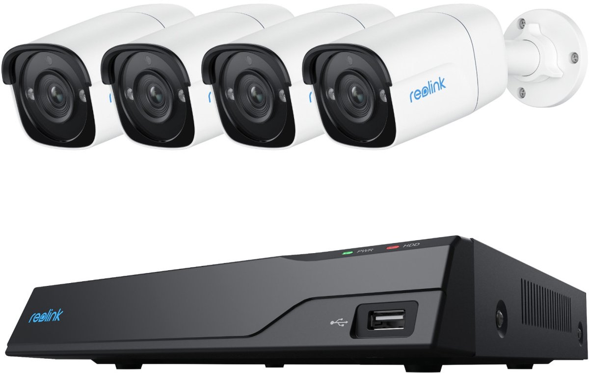 REOLINK NVS8-5MB4 PoE Overvågningssæt med 4x 5MP Bulletkameraer & 2TB NVR