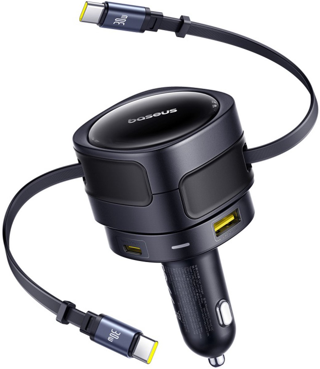 Baseus Enjoyment Max Car Charger 90W USB-C x2 USB-A USB-C Ports - Black