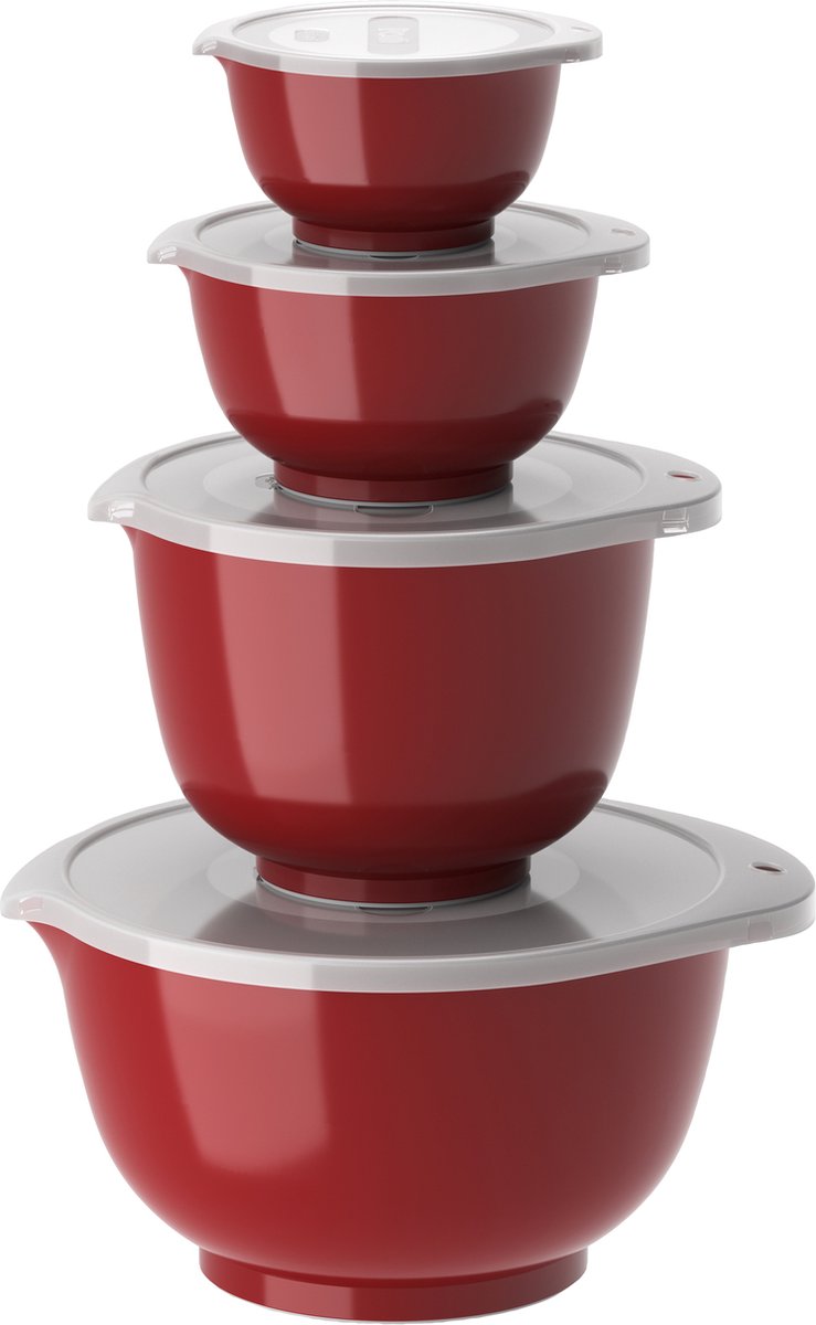 Rosti - Margrethe Bowls - Set of 4 + Lids (Red)
