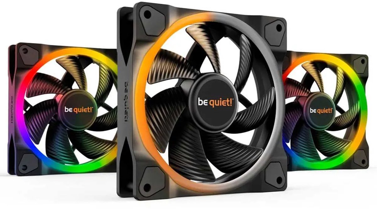 be quiet! LIGHT WINGS 120mm PWM - triple pack - Kabinet køler - 120mm - Sort med RGB LED lys - 21 dBA