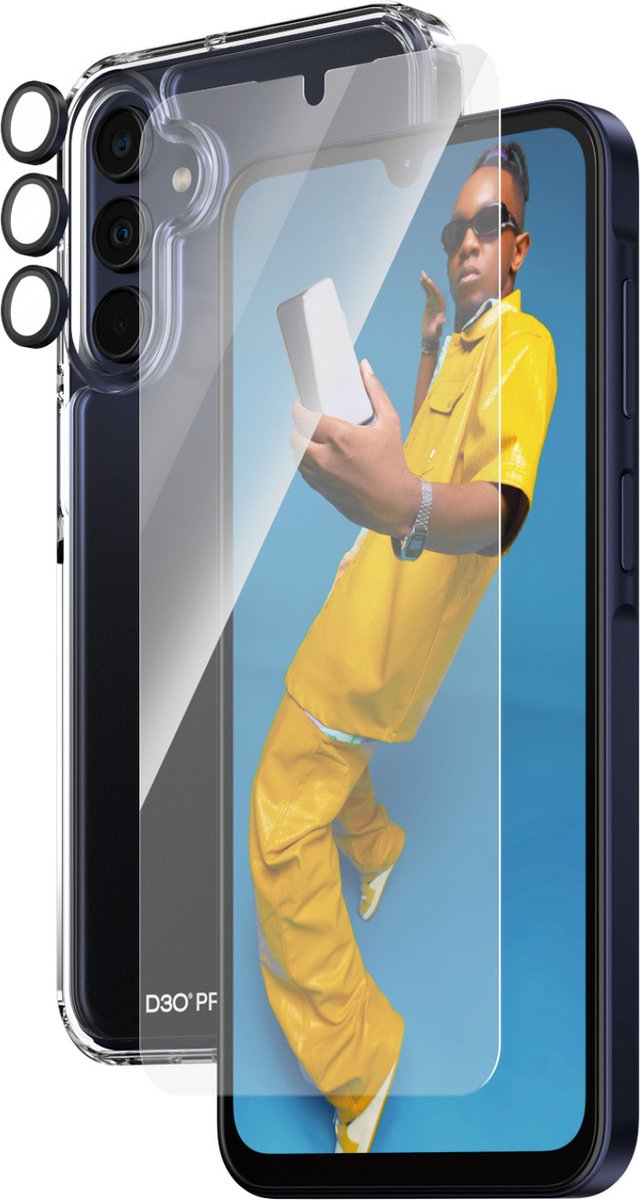 PanzerGlass 3-in-1 Protection Pack Samsung Galaxy A15 | A15 5G | Ultra-Wide Fit w. EasyAligner