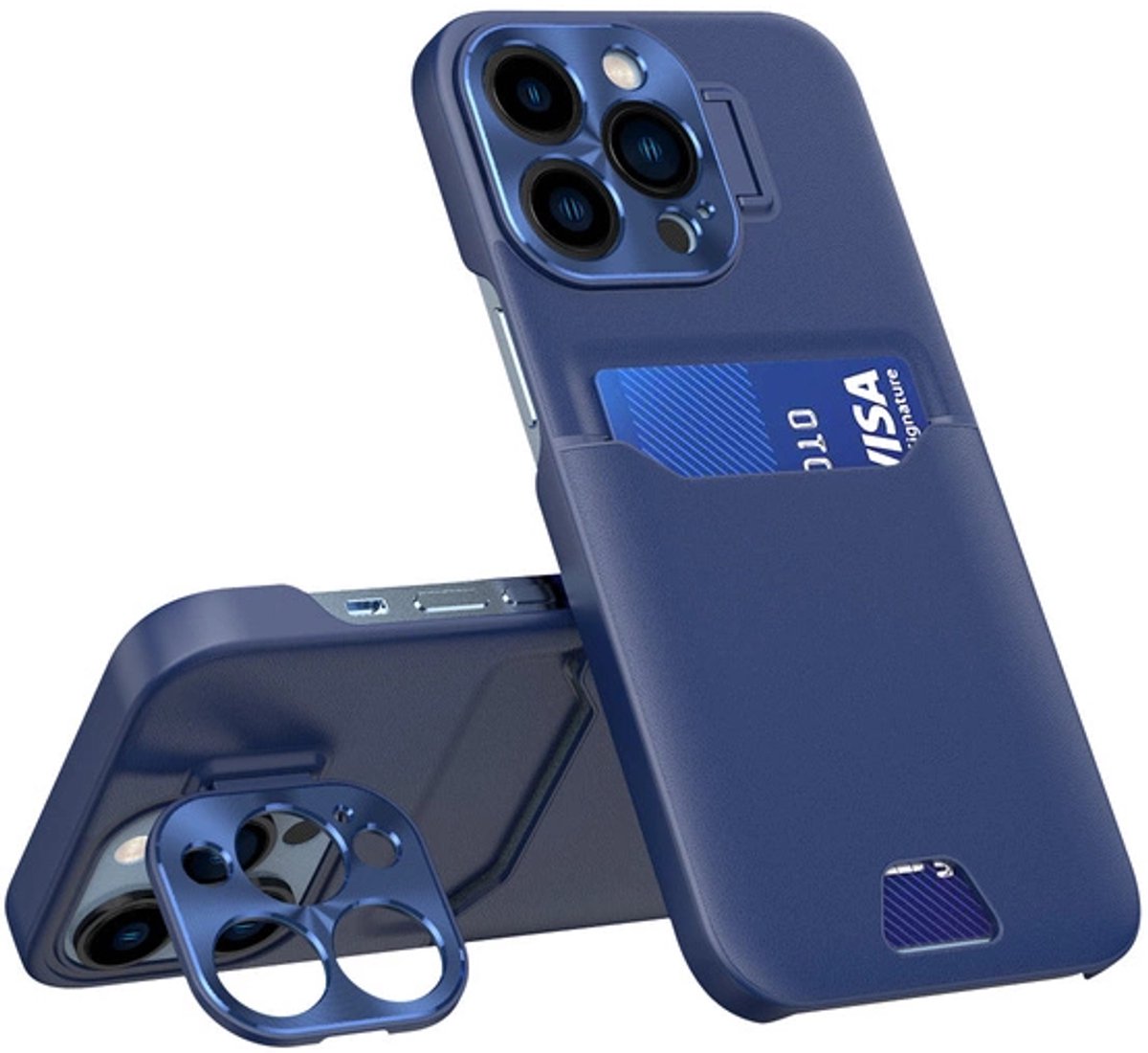 Hurtel Leather Stand Case for Samsung Galaxy S23 Ultra Cover Card Wallet with Stand Blue