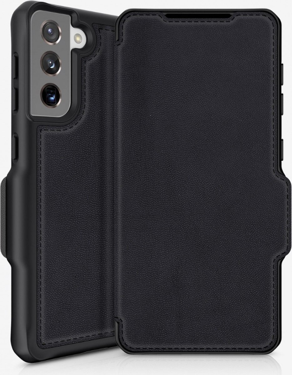 ITSKINS HYBRID FOLIO cover for Samsung Galaxy S21 + 4G / 5G®. Black with recycled leather