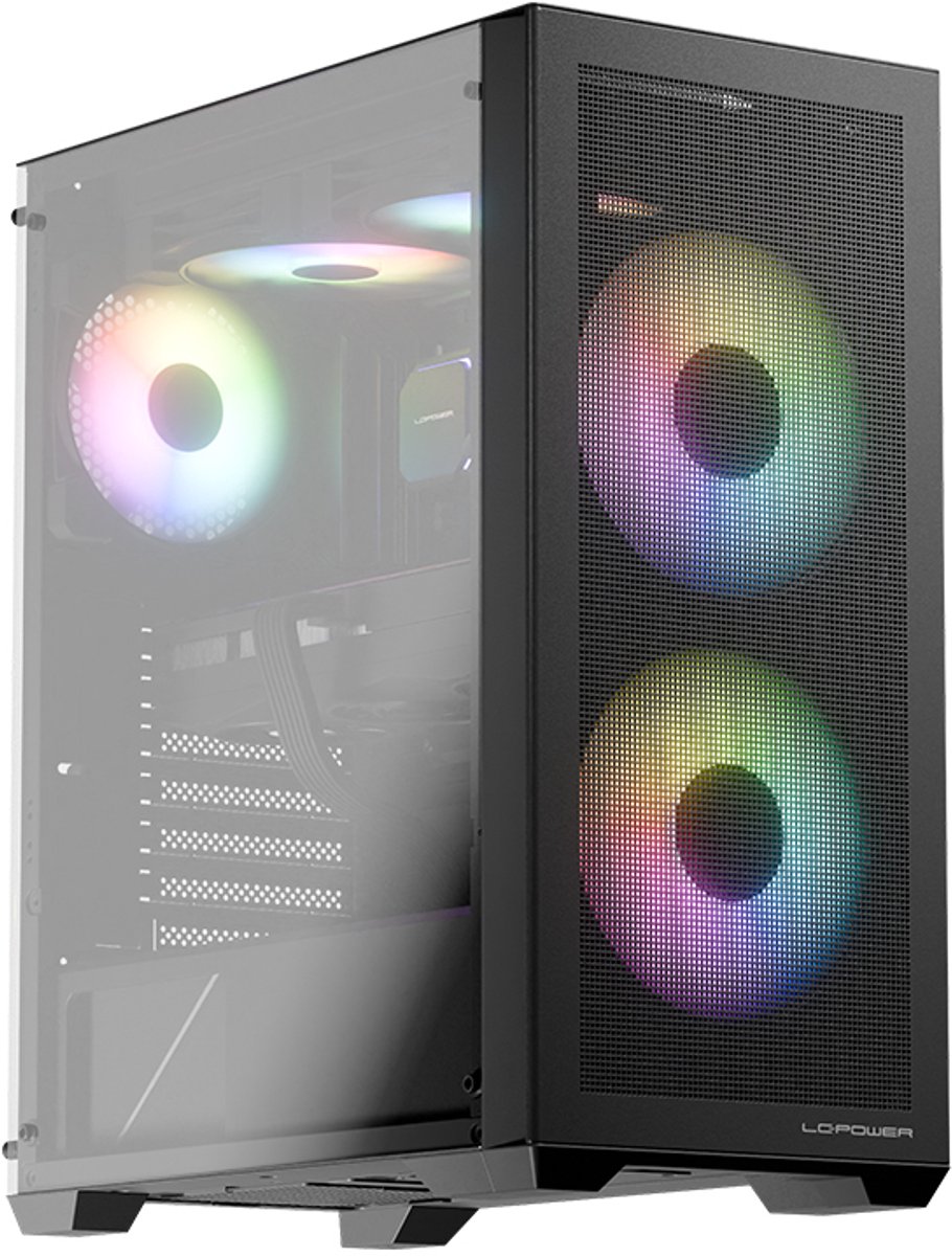 LC Power Gaming 717W Meshwork_L Dark - Kabinet - Tower - Sort