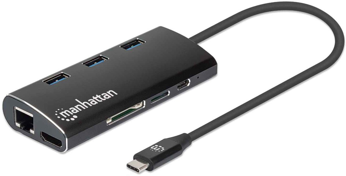 IC INTRACOM Manhattan USB-C Dock/Hub with Card Reader