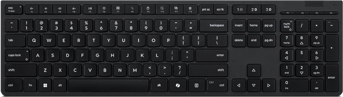 Lenovo Professional - keyboard full size - QWERTY - Nordic - grey Input Device - Tastatur - Nordisk - Grå