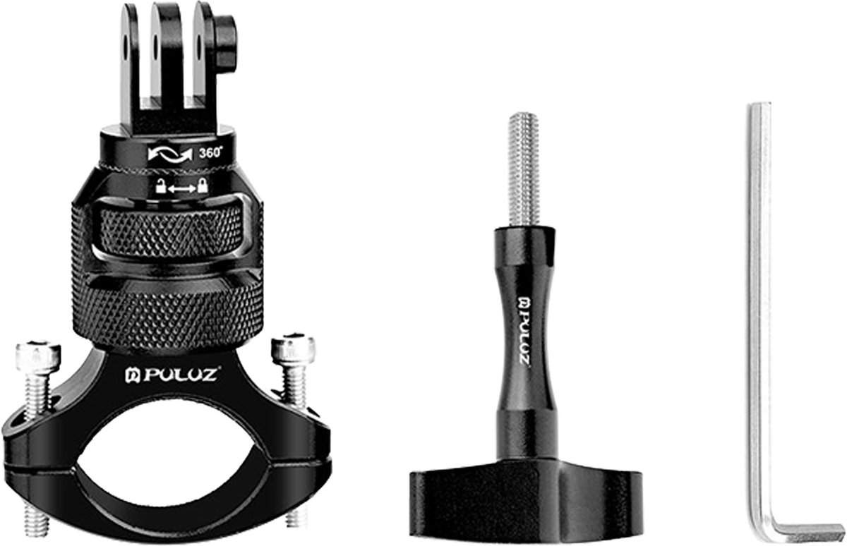 Puluz 360° Aluminum Steering Wheel Mount - Black