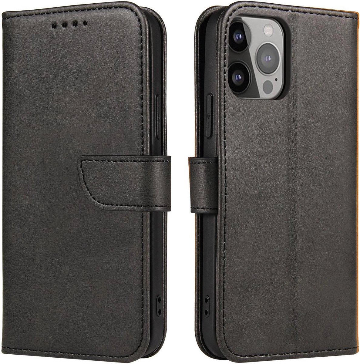 Hurtel Magnet Case Cover for TCL 305 Flip Cover Wallet Stand Black