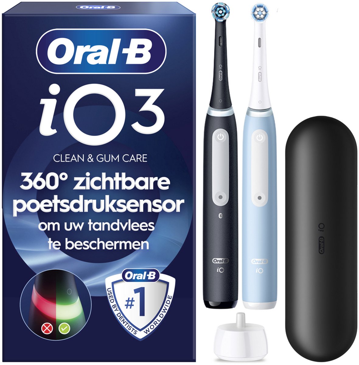 Oral-B Eltandbørste iO3 Duo Matt Black / Ice Blue