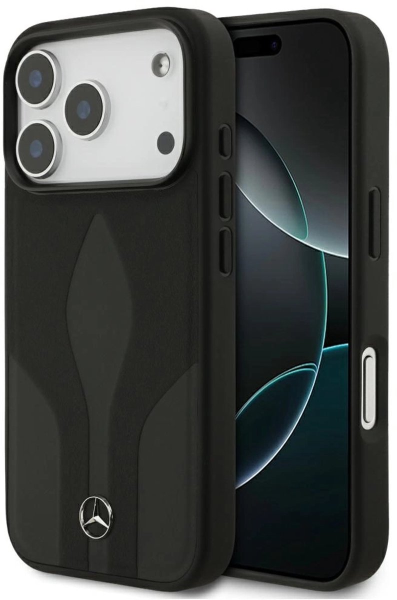 Mercedes Leather The Move MagSafe Case for iPhone 17 Pro - Black