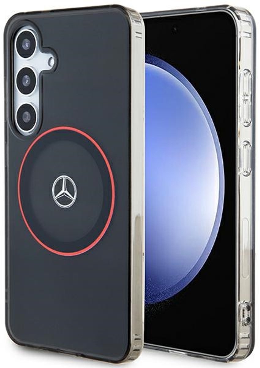 Mercedes Double Layer W Red MagSafe Case for Samsung Galaxy S24 - Black