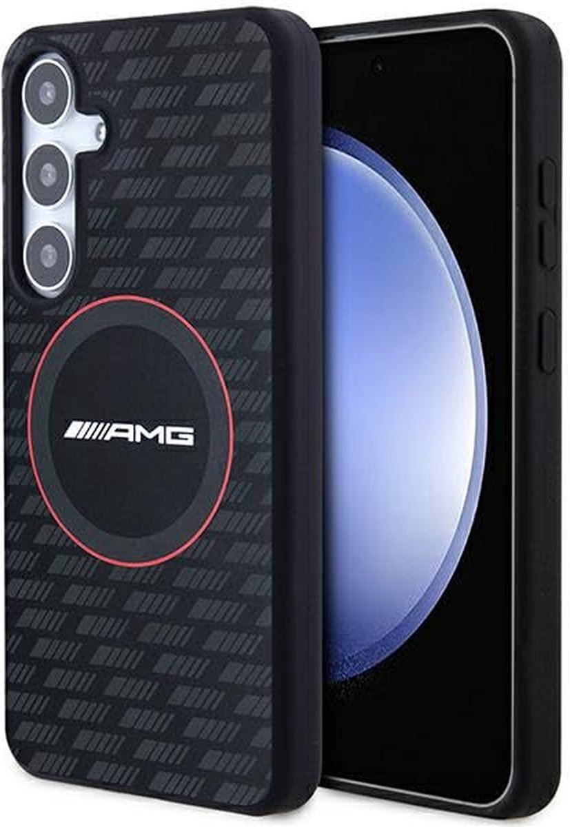 Mercedes AMG Silicone Carbon Pattern MagSafe Case for Samsung Galaxy S24+ - Black