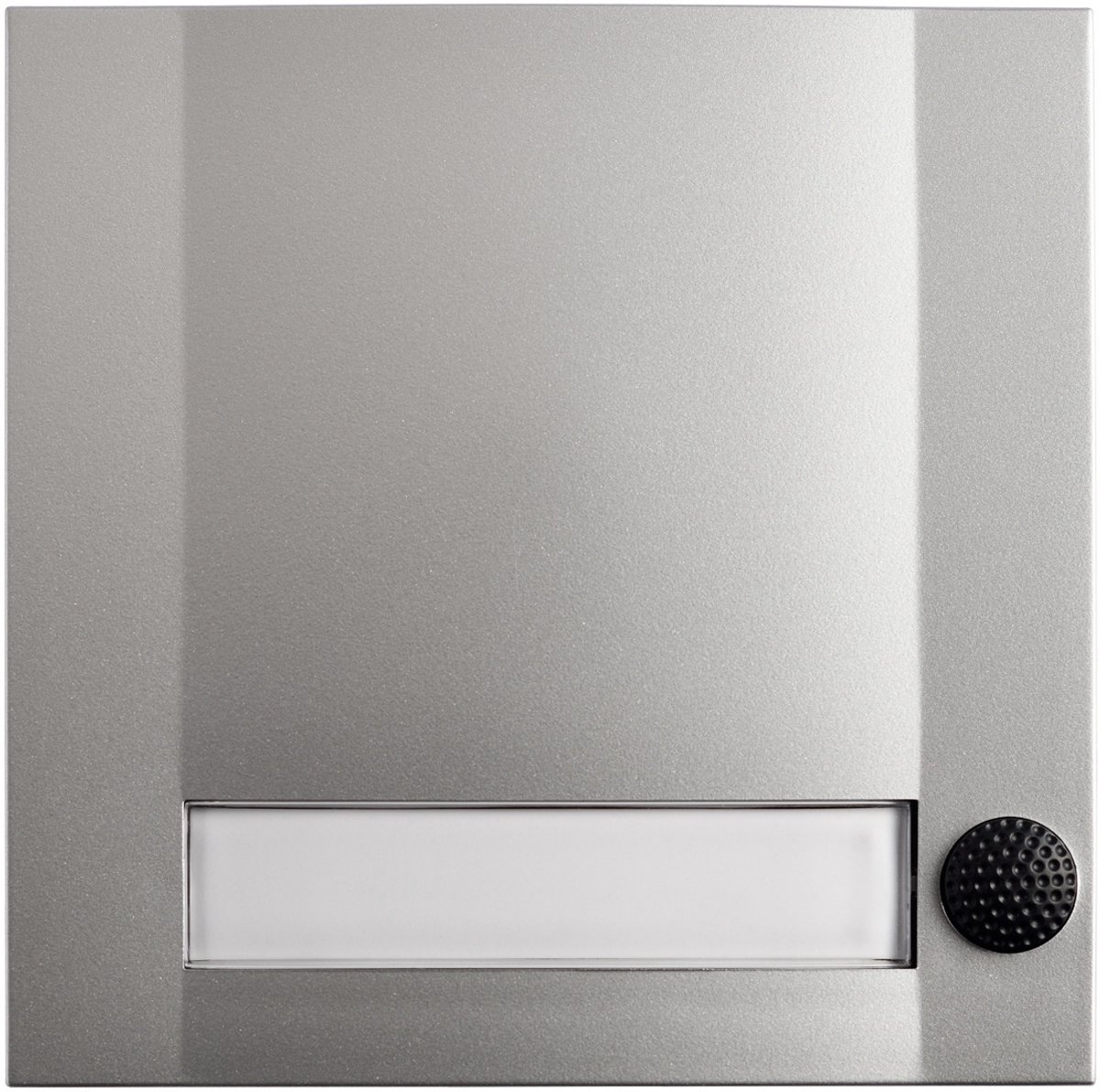Grothe 51113 Bouton de sonnette avec porte-nom argent, noir (mat), noir (RAL 9005)