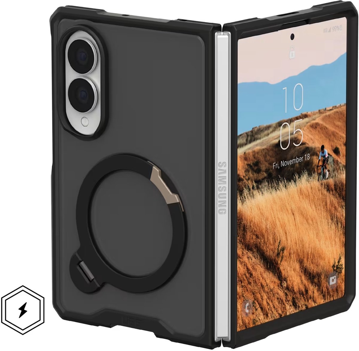 UAG Mouve Protection décran Samsung Galaxy Z Fold8 cendre avec module magnétique 214563113131