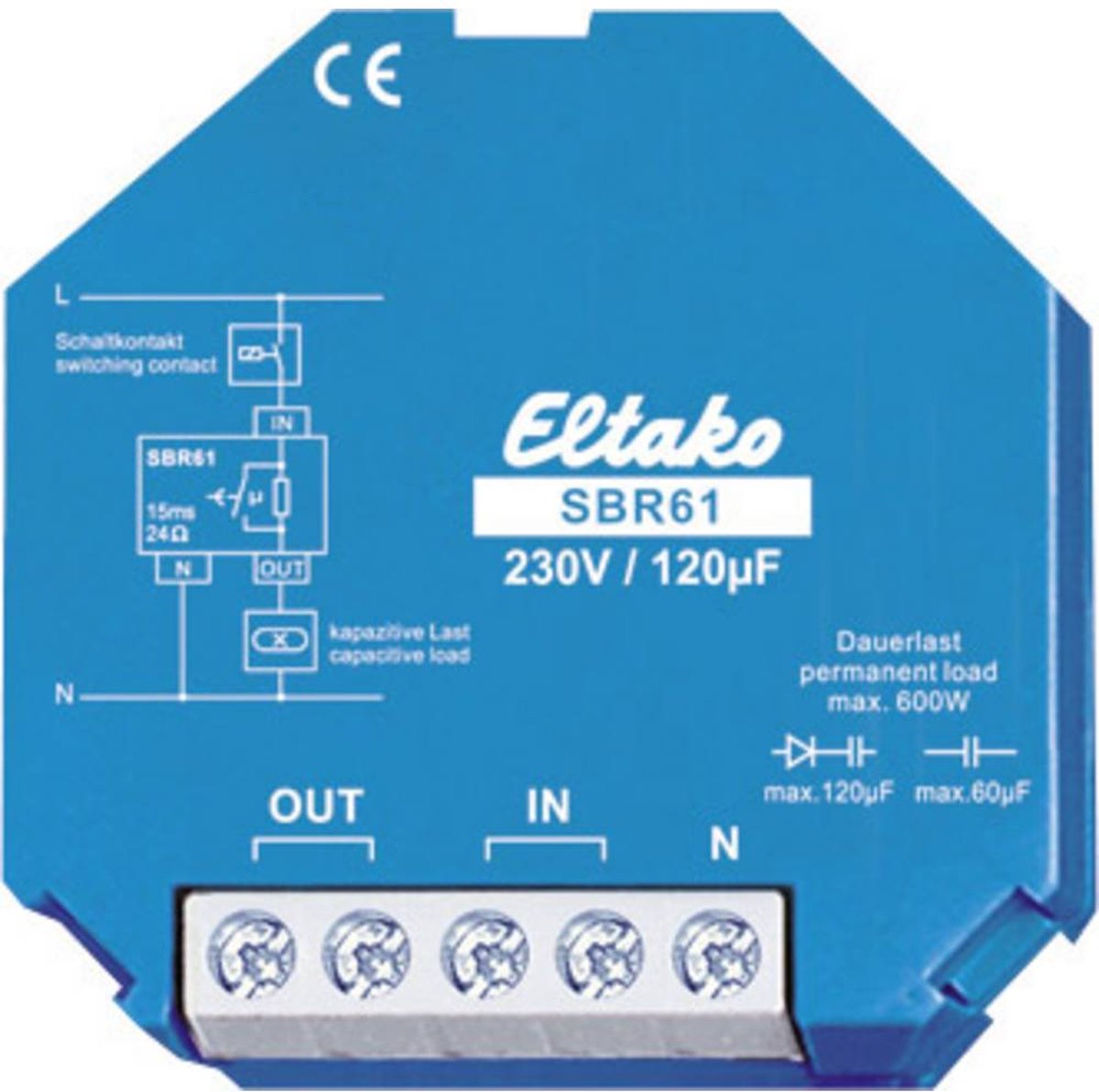 Eltako SBR61-230V/120µF 61100330 Relais de limitation de courant Nombre de sorties relais: 1
