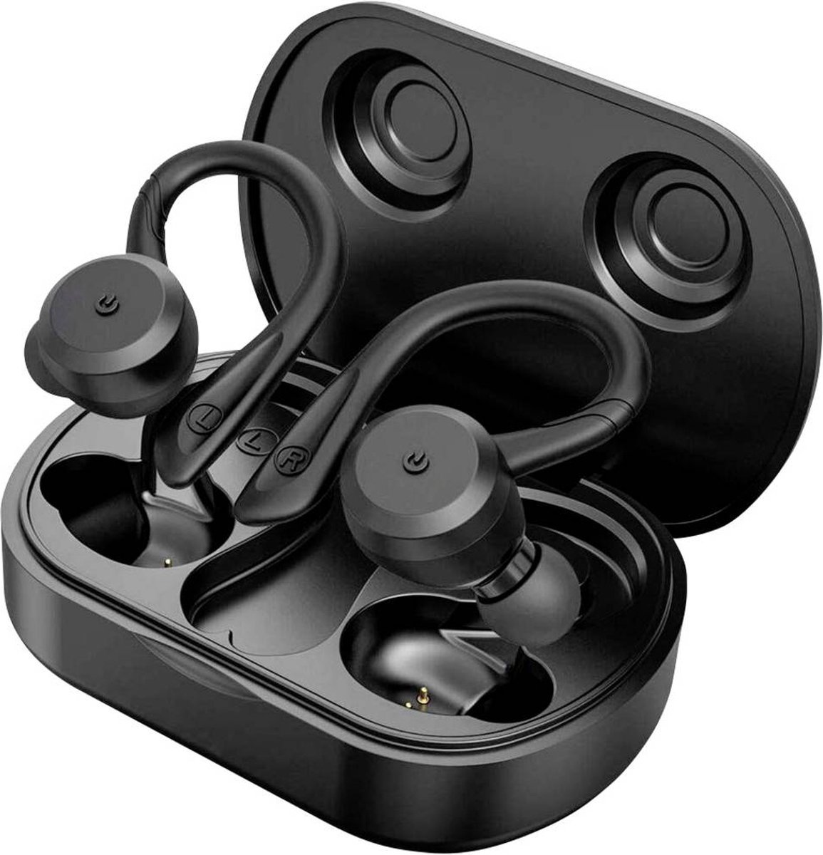 Tie Studio TBE1018 Écouteurs intra-auriculaires Bluetooth noir résistant à leau, arceau auriculaire pour le sport