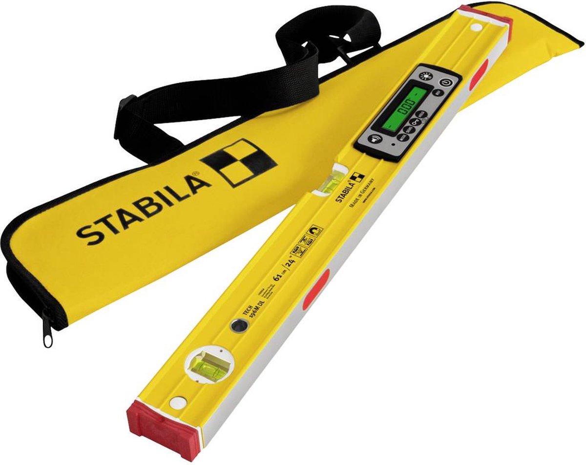 Stabila TECH 196M DL 19823 Niveau à bulle numérique avec aimant, avec système anti-glissement, avec sacoche 61 cm 0.5 mm/m