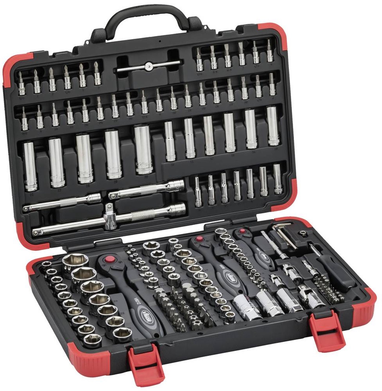 Vigor Jeu de clés à douille 1/4 (6.3 mm), 5/16 (8 mm) 172 pièces V2461N