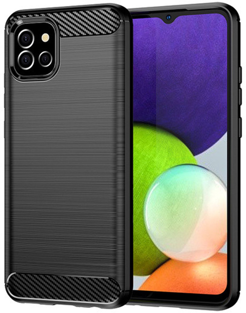 Hurtel Carbon Case Flexible Cover Case for Samsung A03S EU (166.5) Black