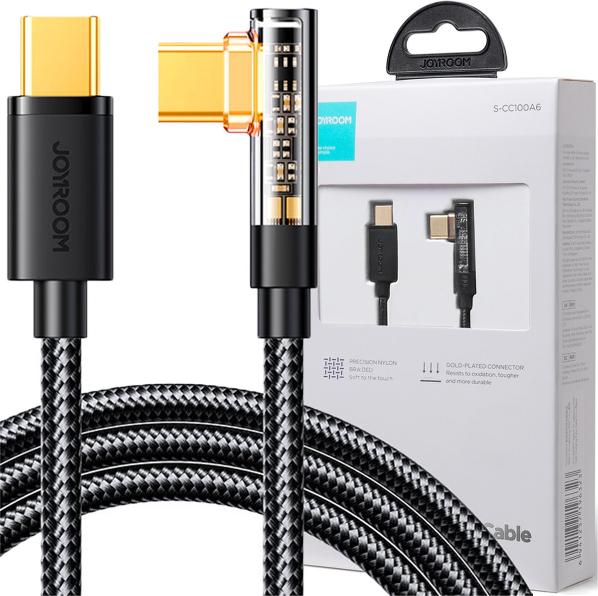 Joyroom Gaming Cable S-UL012A6 Lightning (angled) / USB-A (straight) 2.4A 1.2 m - black