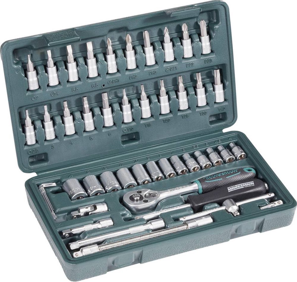 Brüder Mannesmann Jeu de clés à douille métrique 1/4 (6.3 mm) 46 pièces M 2040