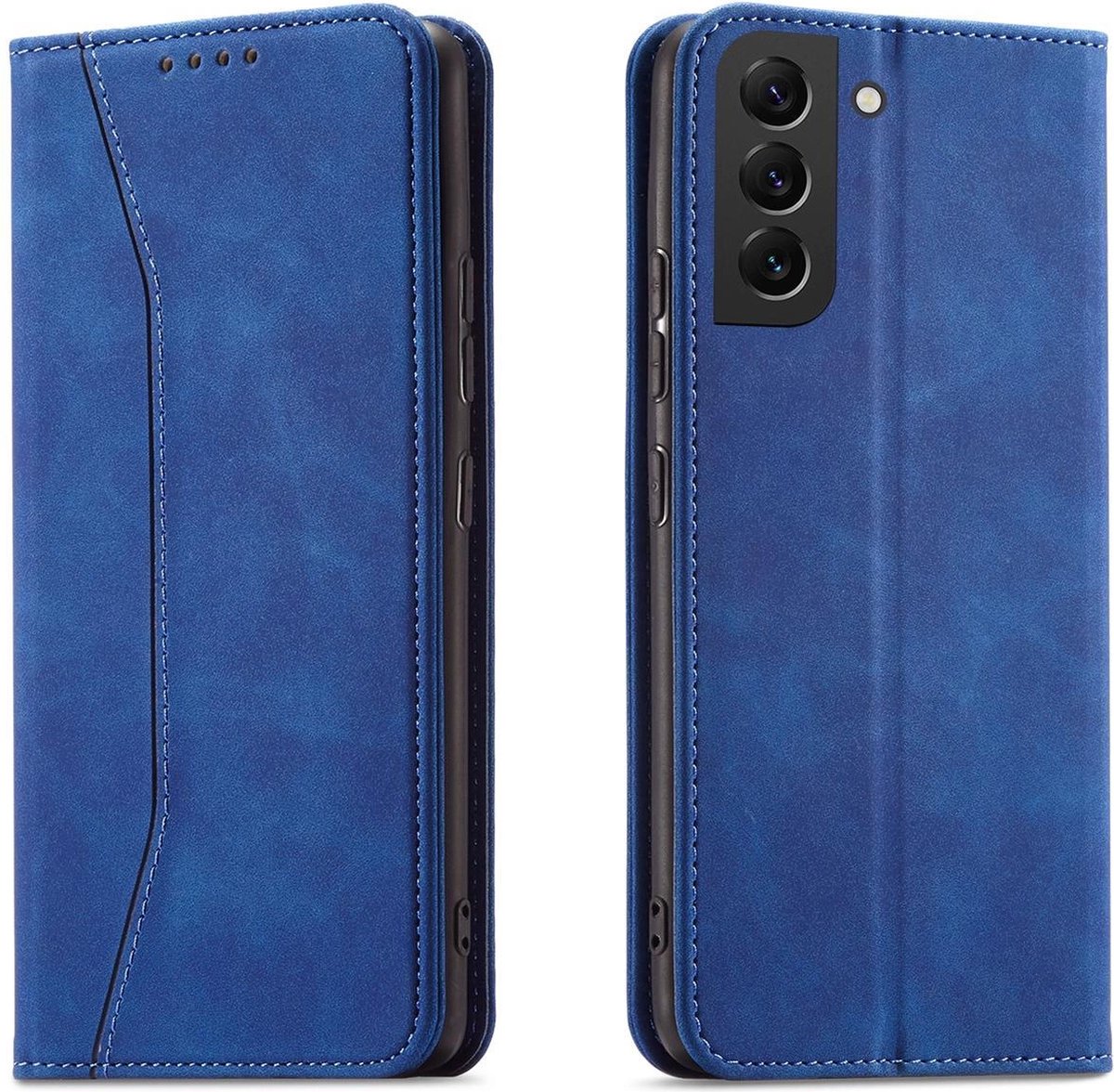 Hurtel Magnet Fancy Case for Samsung Galaxy S23+ Flip Cover Wallet Stand Blue
