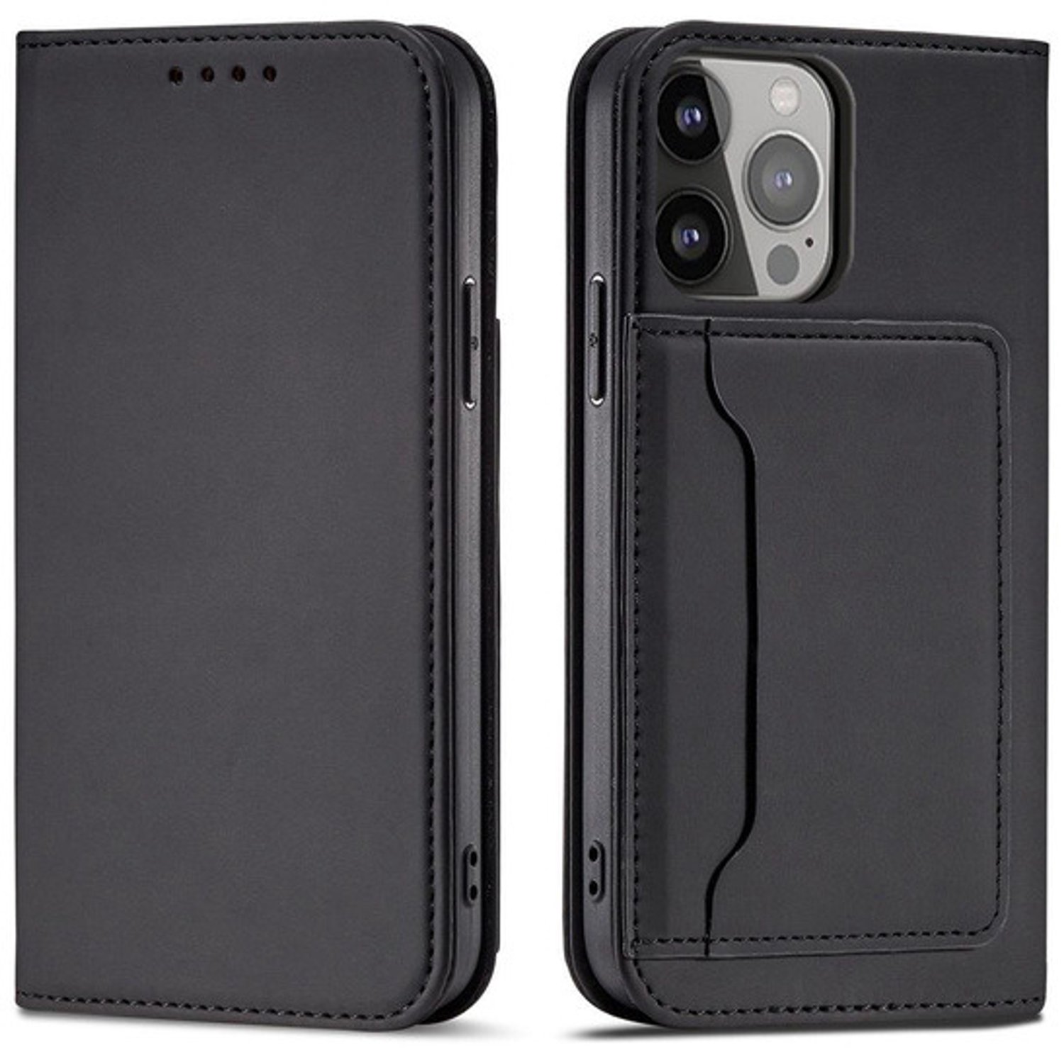 Hurtel Magnet Card Case for Samsung Galaxy S23+ Flip Cover Wallet Stand Black