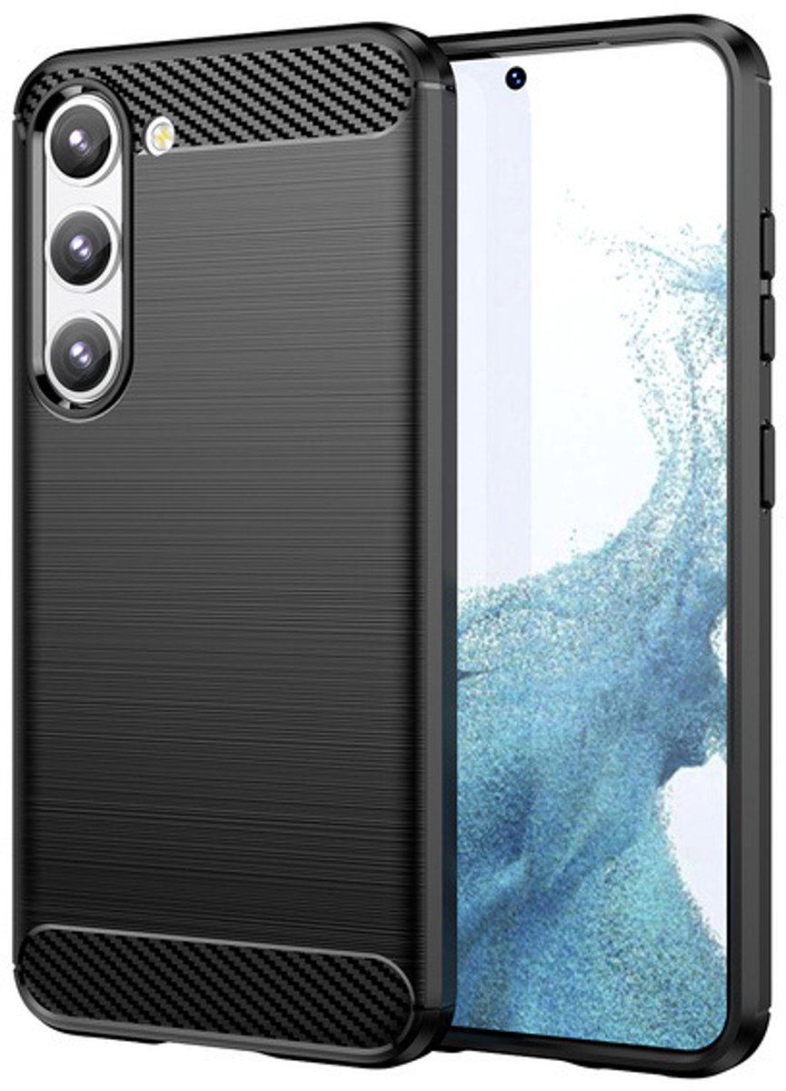 Hurtel Carbon Case for Samsung Galaxy S23+ Flexible Silicone Carbon Cover Black