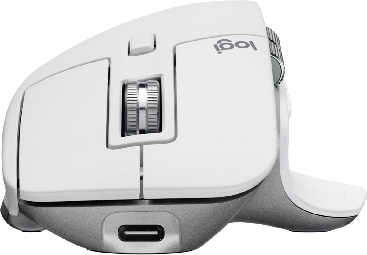 Logitech MX Master 3S for Mac Performance Wireless Mouse - Pale Grey - Ergonomisk mus - Laser - 7 knapper - Hvid