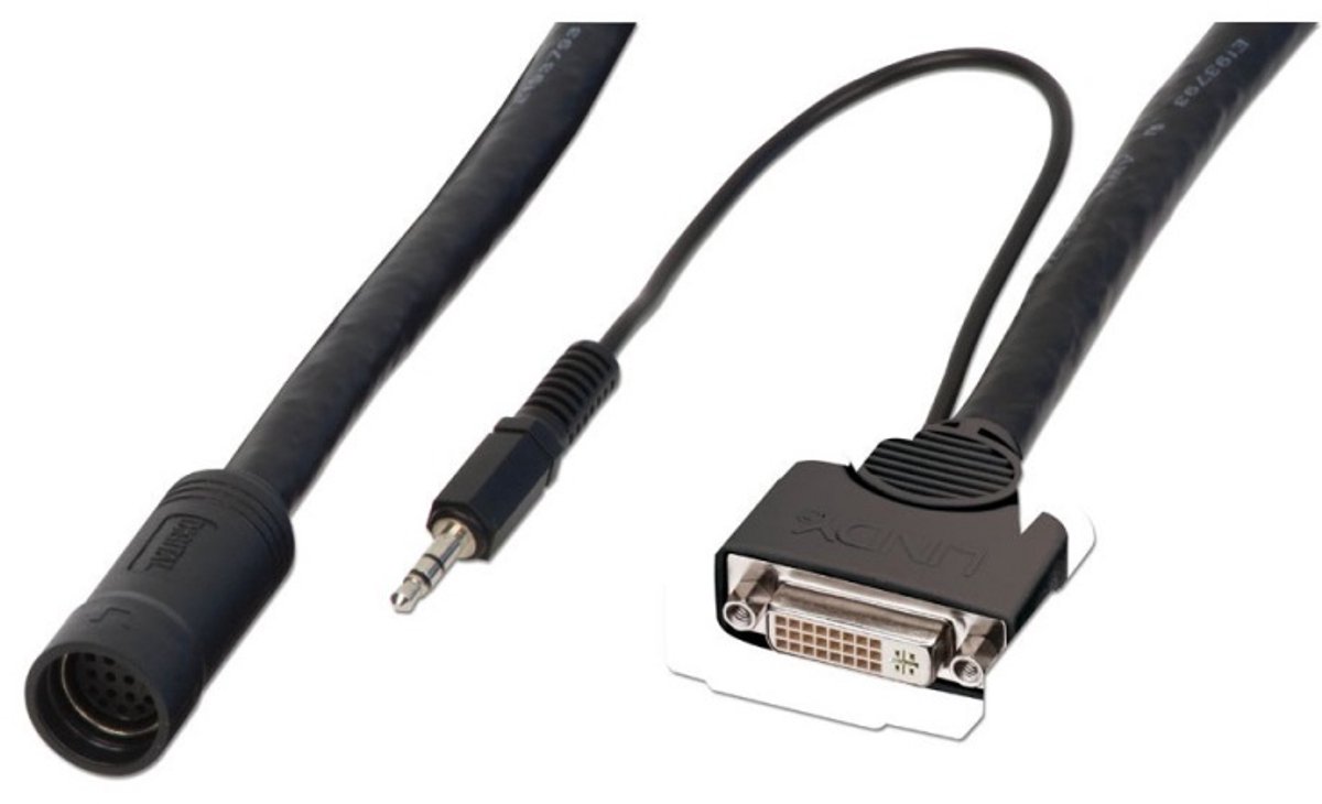 Lindy DVI Female & Audio Fly Lead for In-Wall Cable Run - video / audio cable - DVI / audio - 25 cm